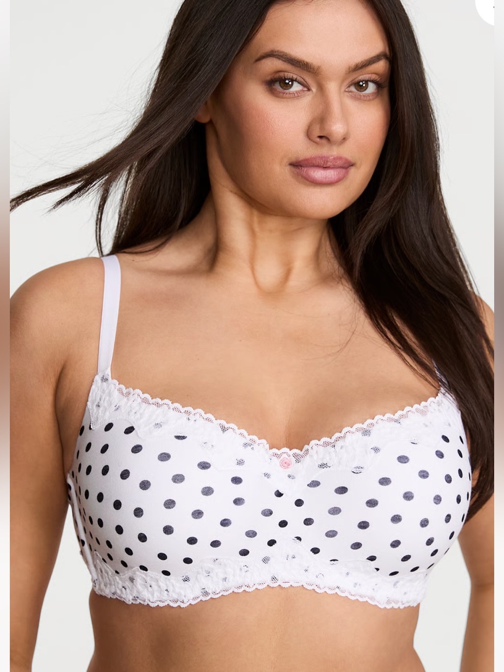 NWT🌷(36C) Victoria’s Secret Polka Dot Cotton Balconette Bra & Thong Panty Set